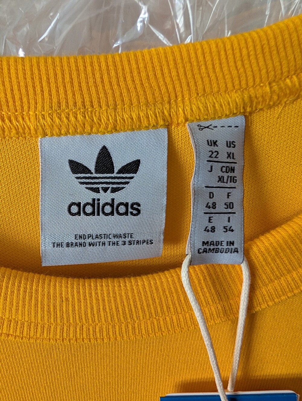 HTF - RARE NWT Yellow Adidas Oversized Tee Dress with Black Stripes - Picture 4 of 6